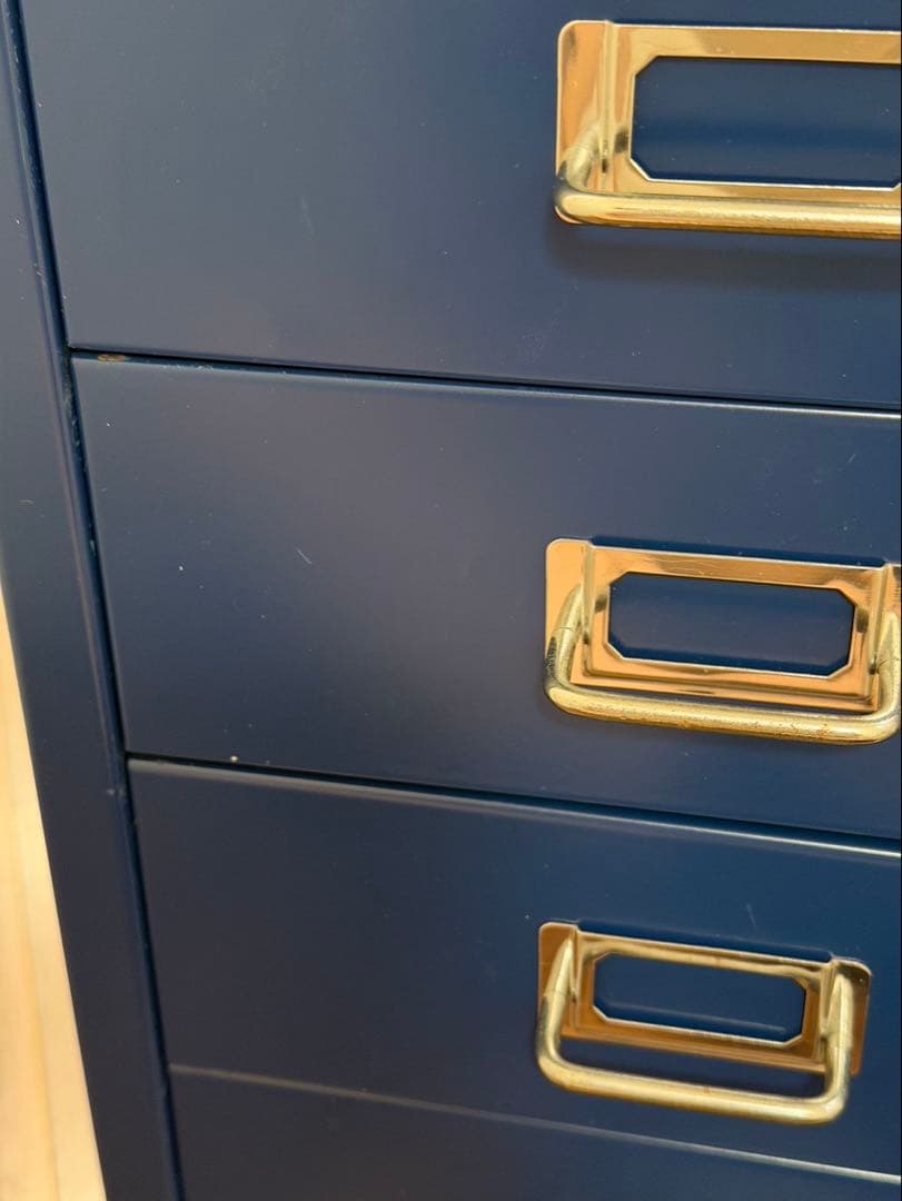 BISLEY スチール製 6段引き出しキャビネット ブルー