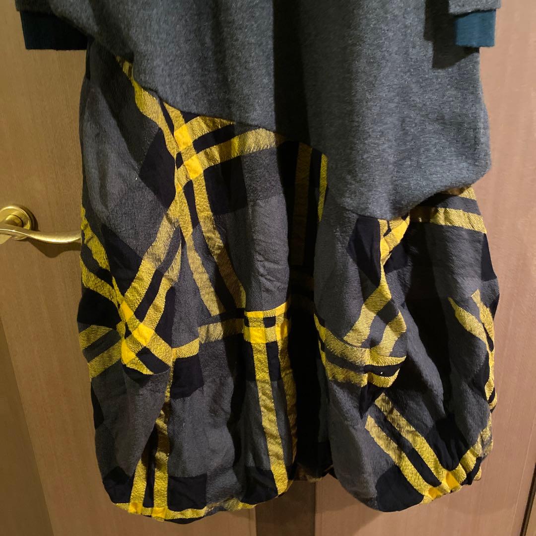 pickles　エンフォルド　ウールチェックニットコンビドレス