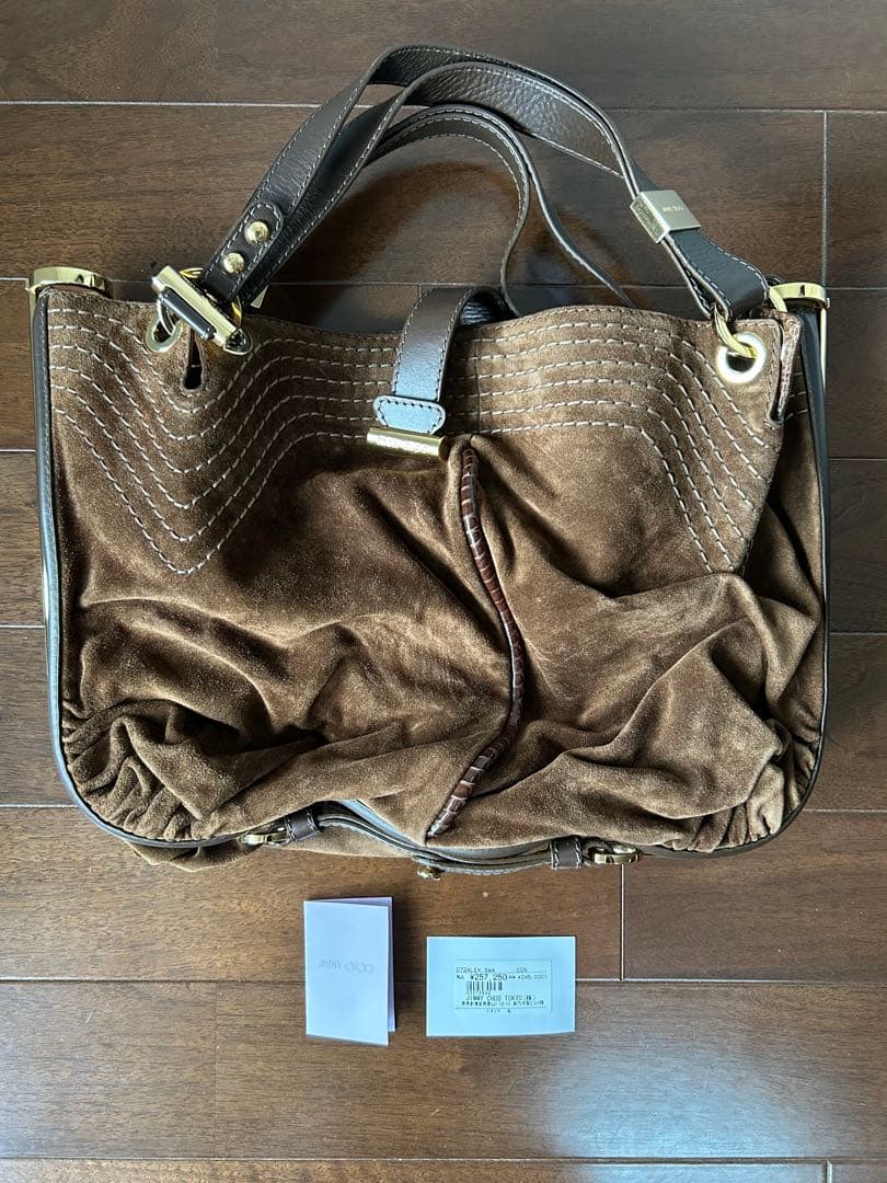 【美品】Jimmy Choo(ジミーチュウ)スウェードトートバッグ
