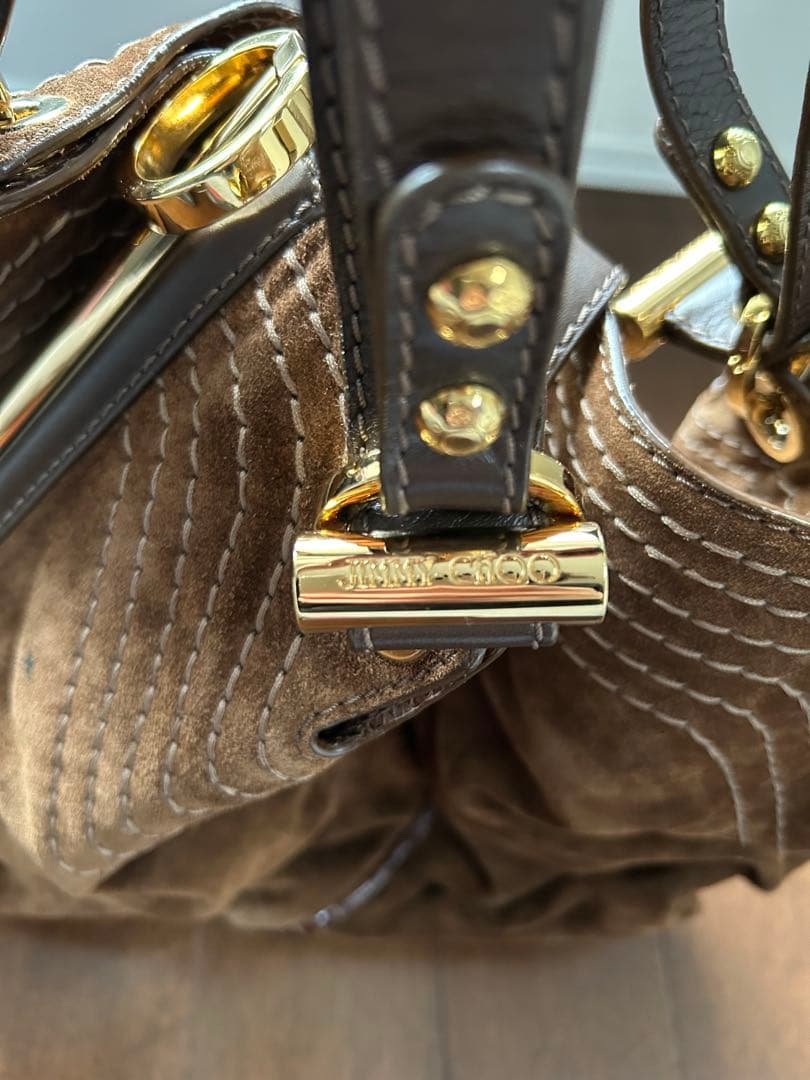 【美品】Jimmy Choo(ジミーチュウ)スウェードトートバッグ