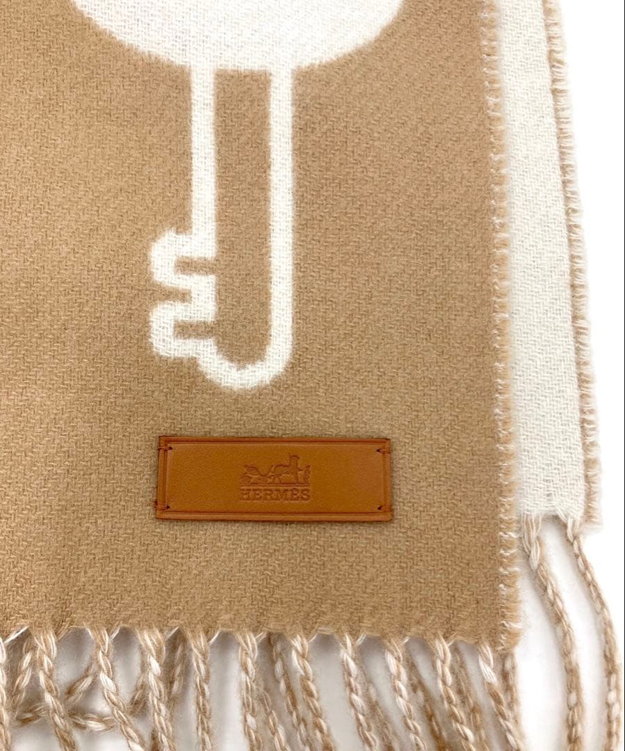 ★新品級★HERMES エルメス カシミア マフラー ポルト・クレ