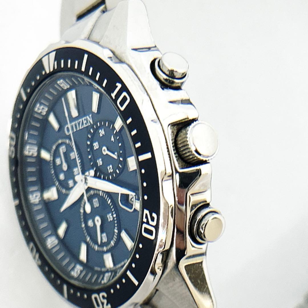 シチズン 腕時計 エコ・ドライブ クロノグラフ 稼働品 美品 Citizen