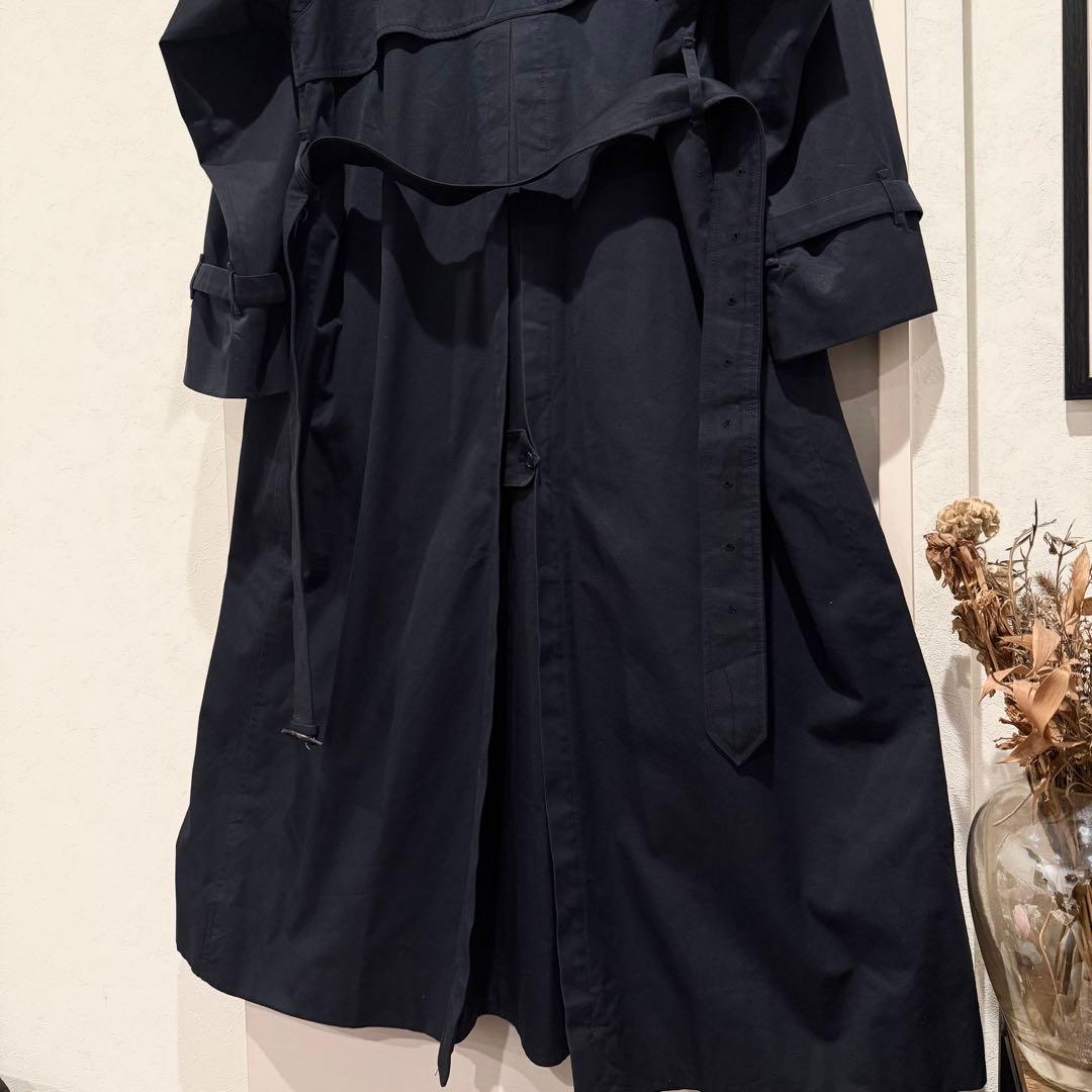 美品‼️バーバリー　ステンカラーコート　裏地ノバチェック ネイビー 高品質マキシ丈