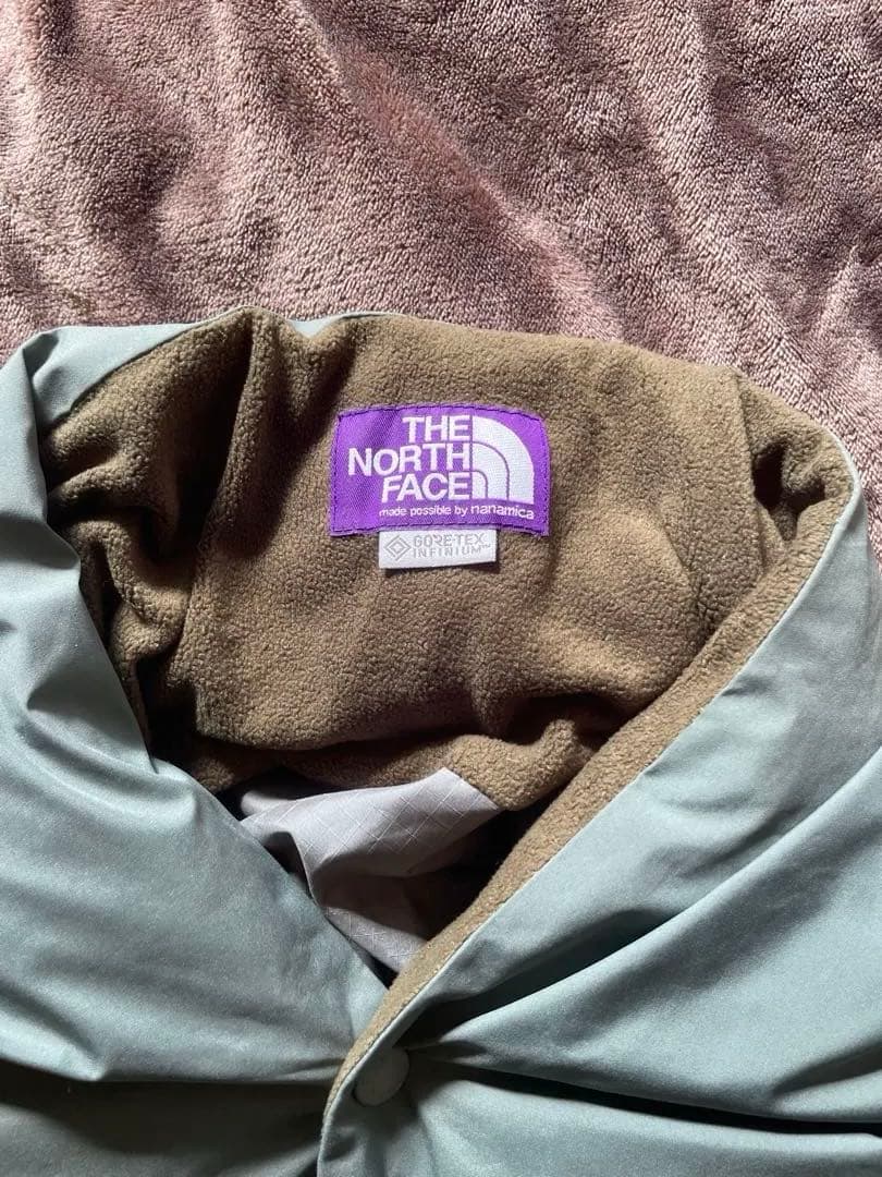 ノースフェイスパープルレーベル　ダウンケープ　カーキ　セージグリーン