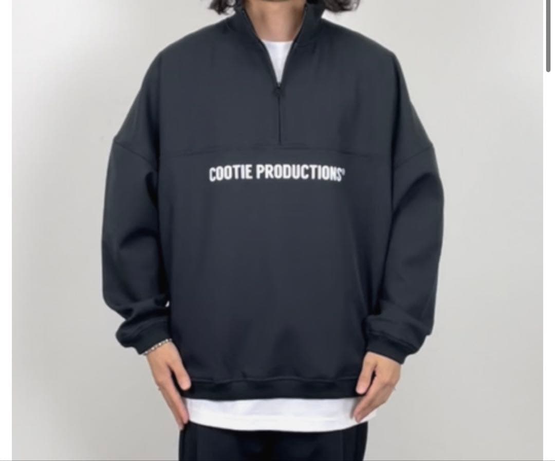 トップス cootie Polyester Twill Half Zip L/S Tee