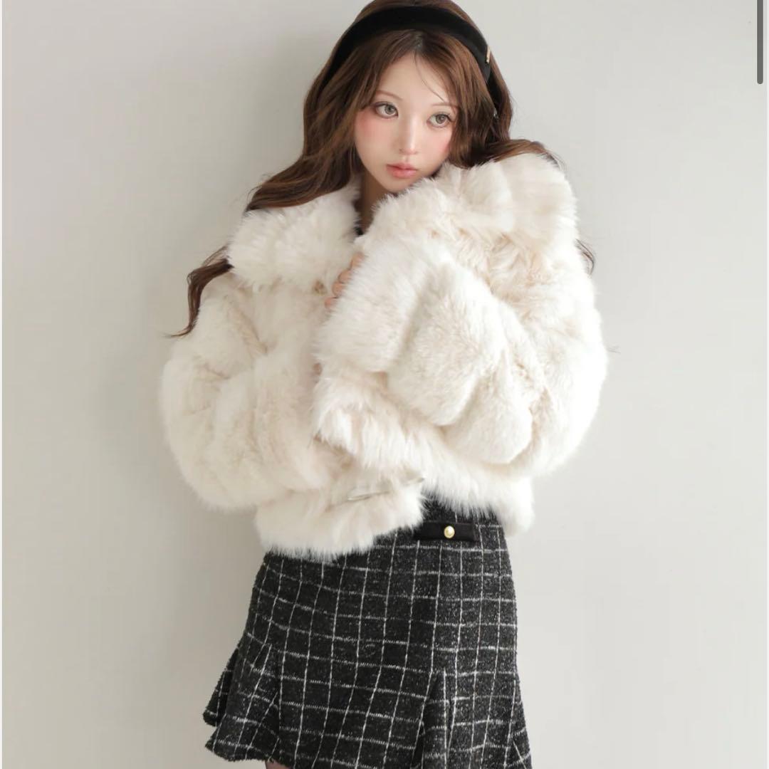 ジャケット・アウター M me eme 2way luxe faux fur coat