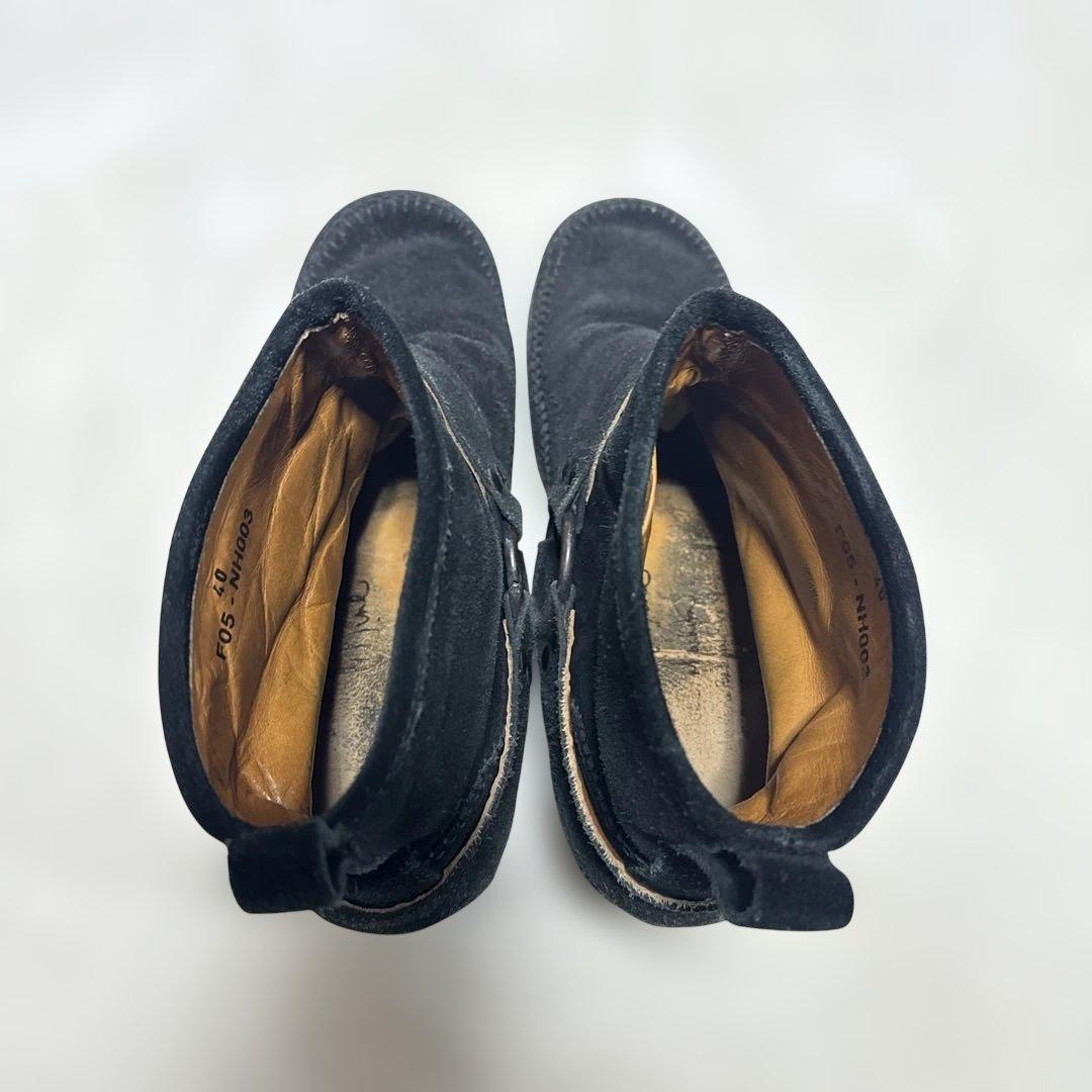 NUMBER (N)INE【40】スエード リング ハーネスブーツ 黒