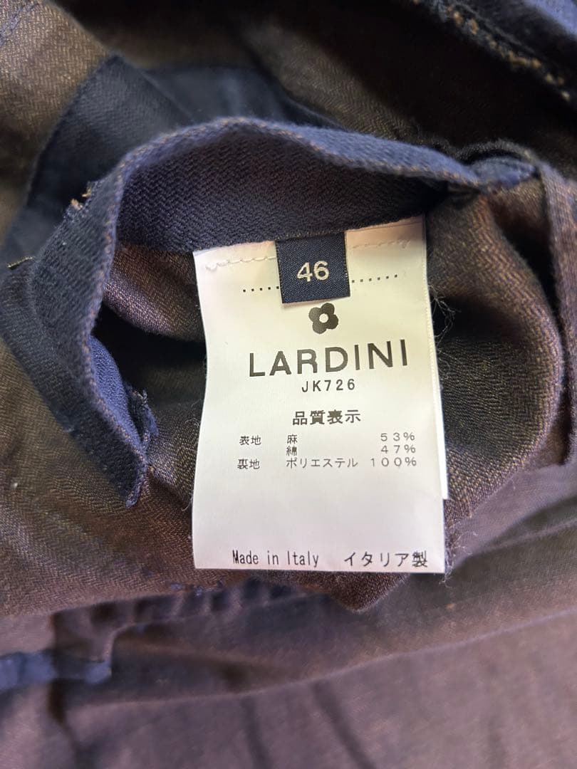 LARDINI ネイビー 6Bダブルブレストジャケット　46