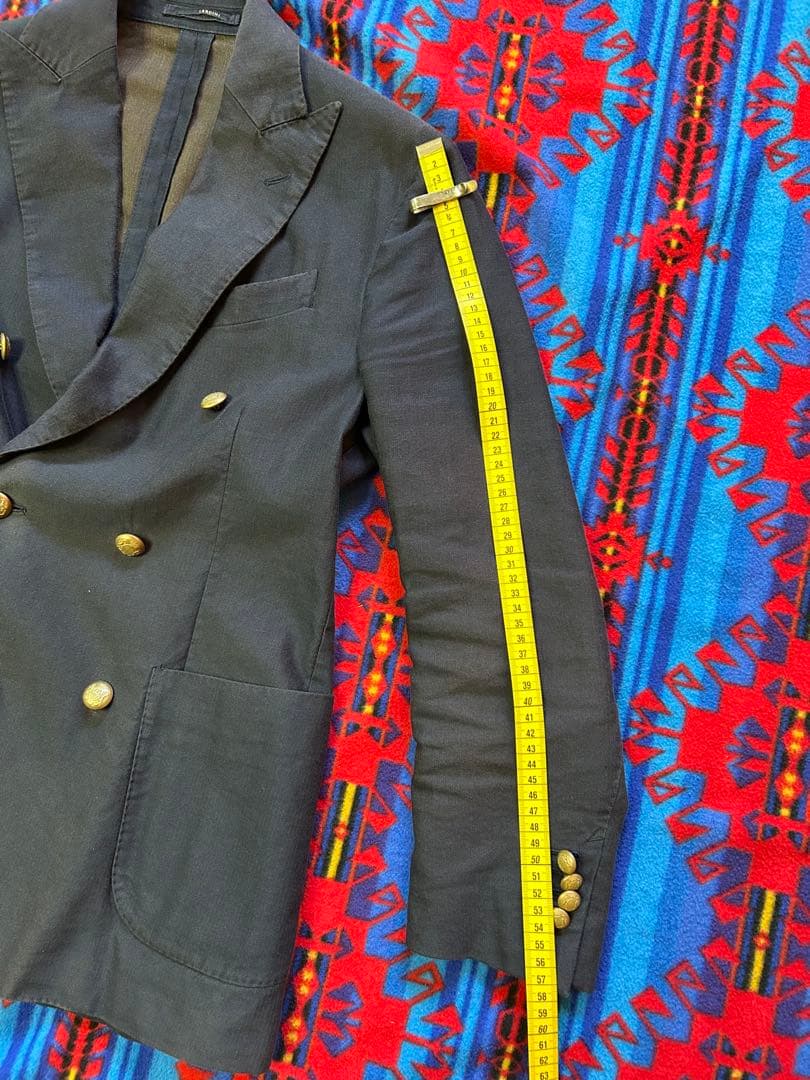 LARDINI ネイビー 6Bダブルブレストジャケット　46