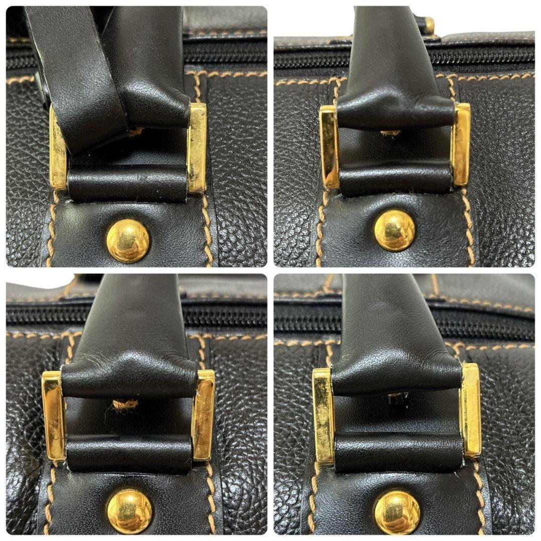 美品✨dunhill ダンヒル ボストンバッグ 大容量 レザー ダークブラウン