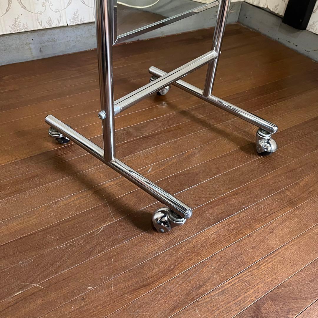 【インダストリアル】アイアンフレーム メタル キャスター付 ミラー 全身鏡 姿見