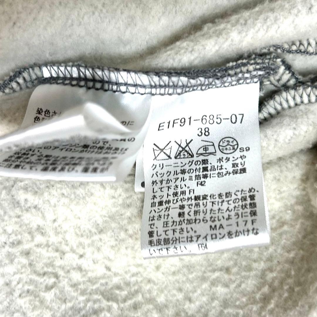 美品　バーバリーブルーレーベル　ポンチョコート　38 牛革　タヌキファー　グレー