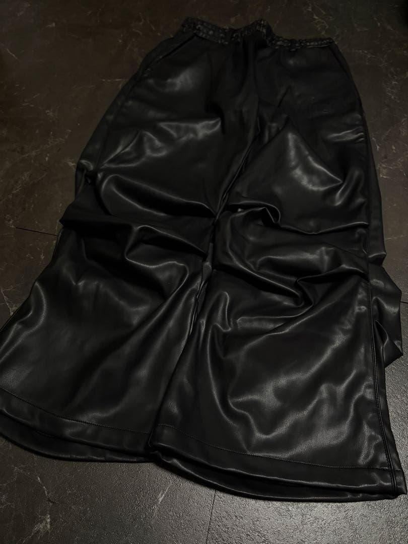 【即日発送】 amnjx blackrose トラックパンツ レザー 平本蓮