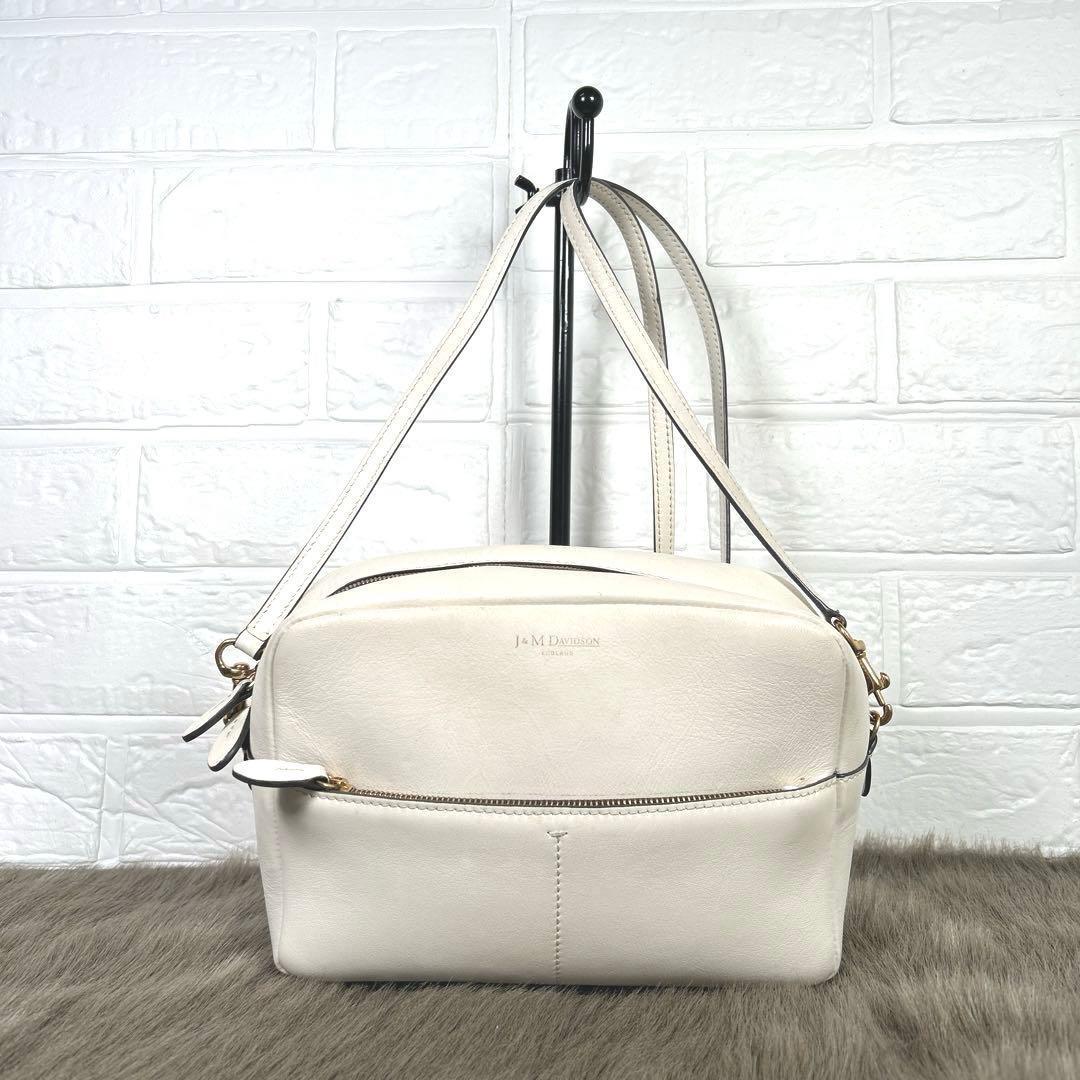 ジェイアンドエムデヴィッドソン　ショルダーバッグ 白　レザー　K1482