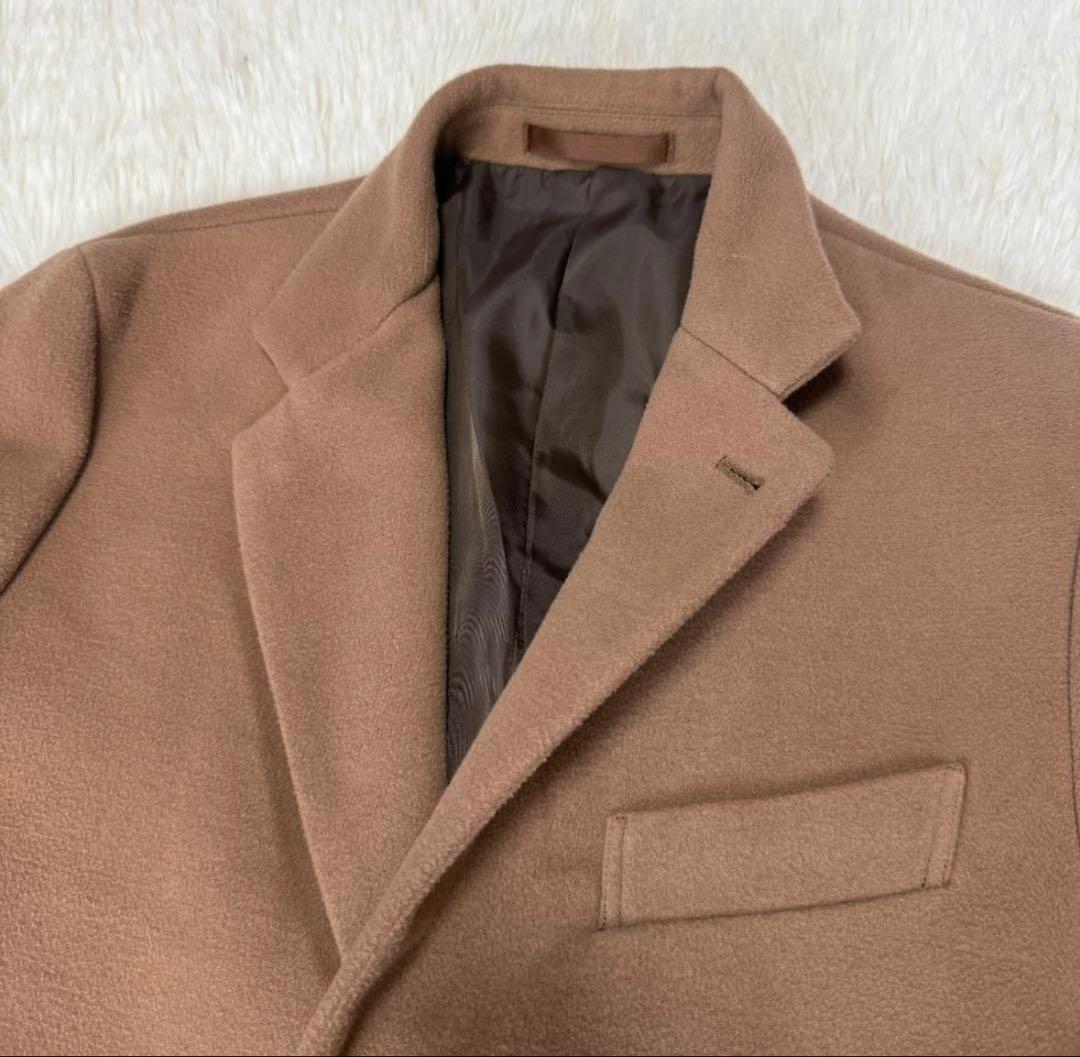 メンズメルローズ チェスターコート ロングコート キャメル ブラウン L相当