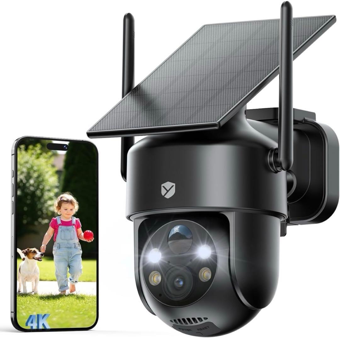 ❣️業界最新❣️防犯カメラ 屋外 ソーラー 800万高画素 ワイヤレス　360°撮影