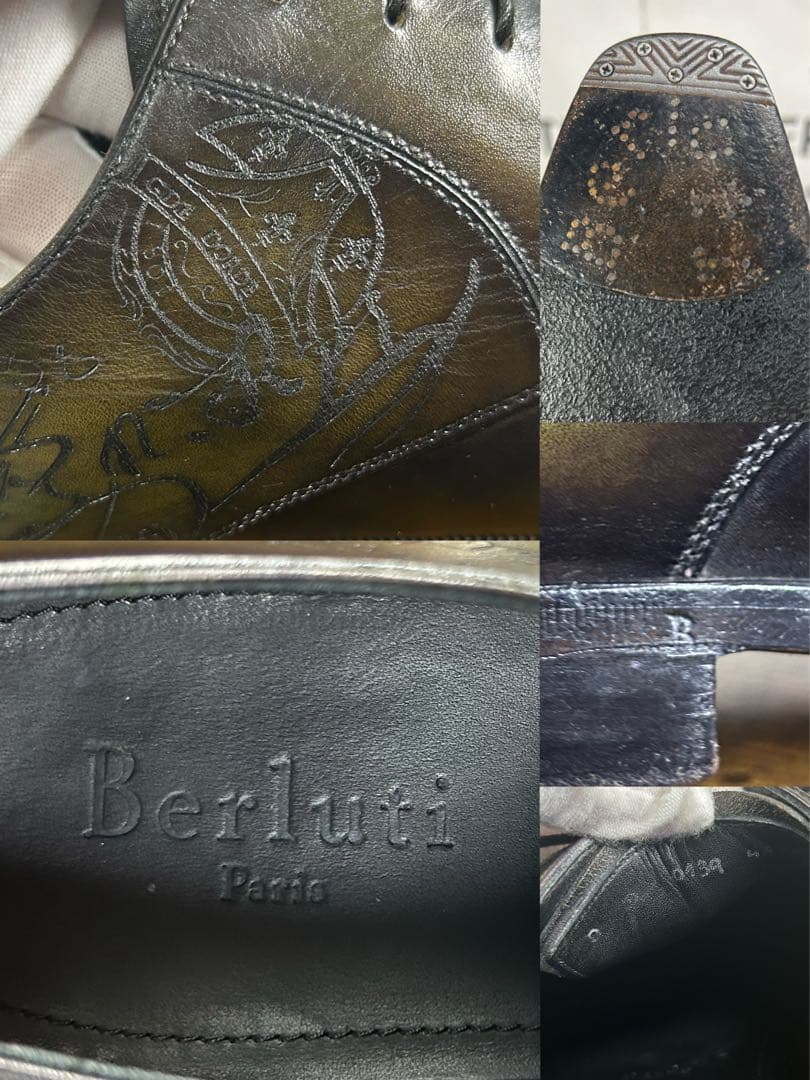 希少 付属品完備　Berluti デムジュール プレーントゥ レザーシューズ 8