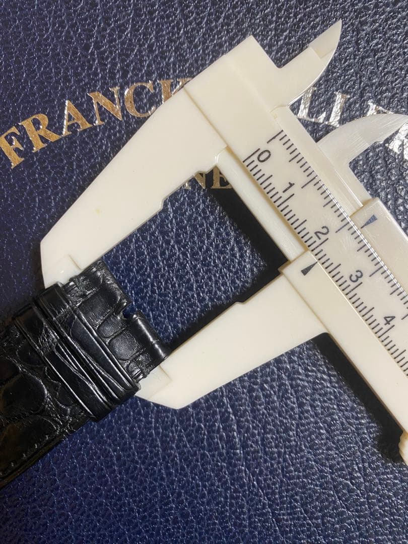 24mm フランクミュラー 時間クロコ ブラック ストラップ ベルト