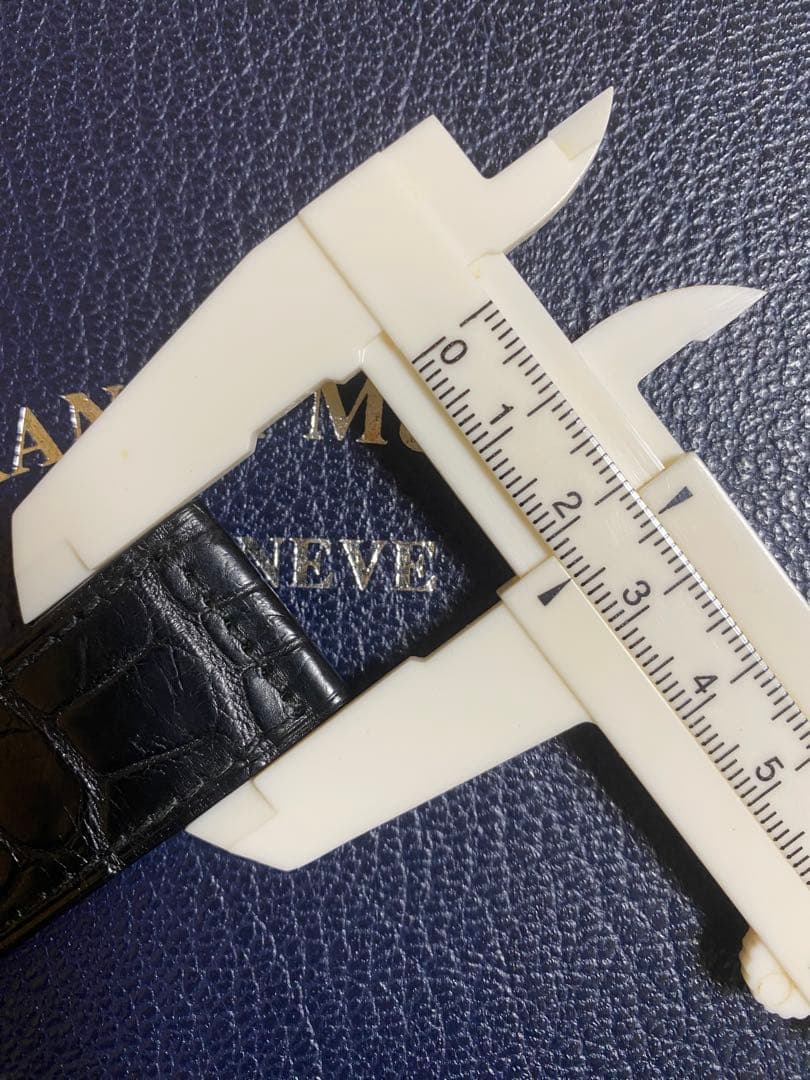 24mm フランクミュラー 時間クロコ ブラック ストラップ ベルト