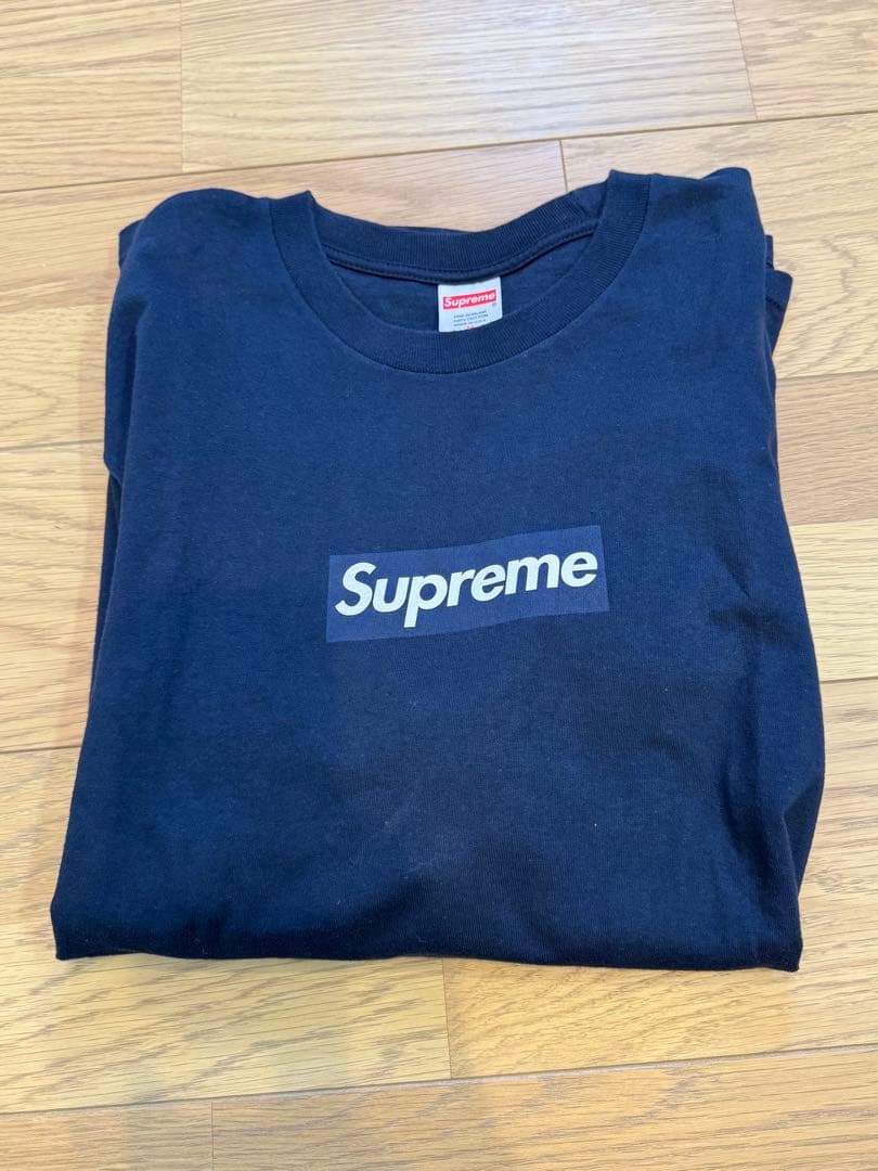 トップス Supreme Box Logo L/S Tee \"Navy\"