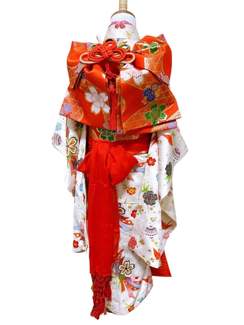 お買い得品【正絹】♡七五三　7歳　女の子　フルセット　一式　白系