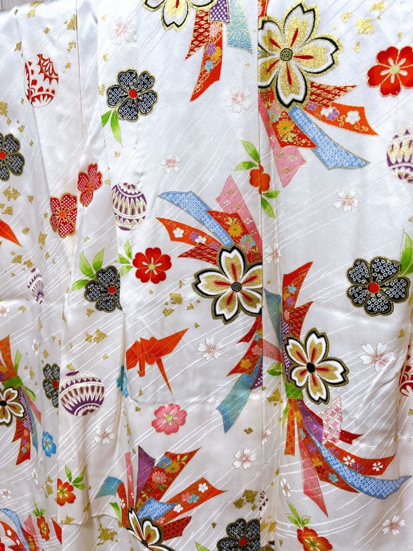 お買い得品【正絹】♡七五三　7歳　女の子　フルセット　一式　白系