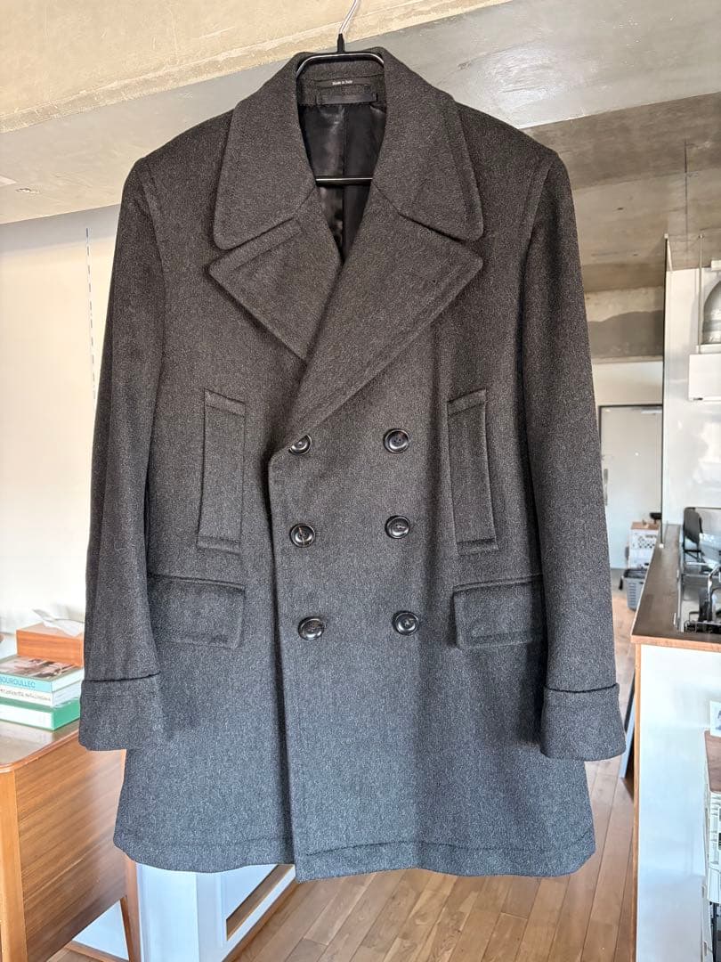 dunhill ダンヒル カシミア混 ピーコート 50 L グレー系