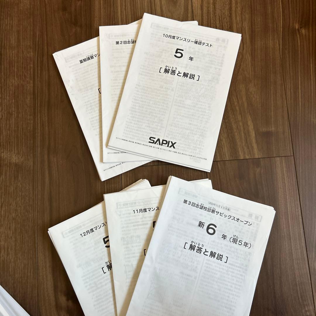 サピックス　2024年度　5年生　テスト　ほぼ1年分　原本　14回分