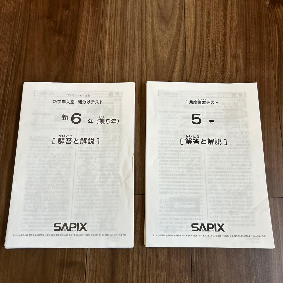 サピックス　2024年度　5年生　テスト　ほぼ1年分　原本　14回分