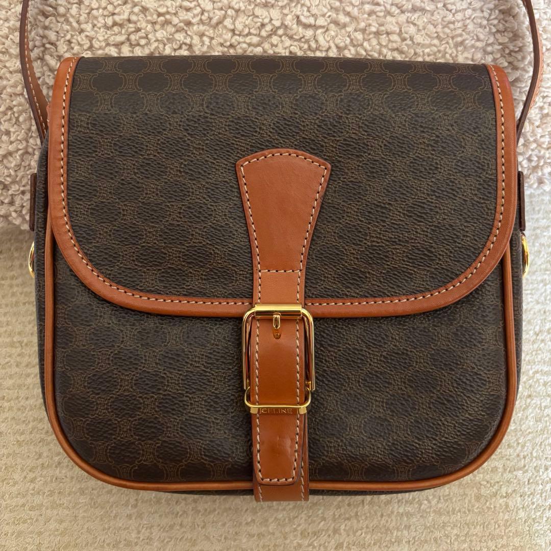CELINE セリーヌ ビンテージ ショルダーバッグ マカダム柄