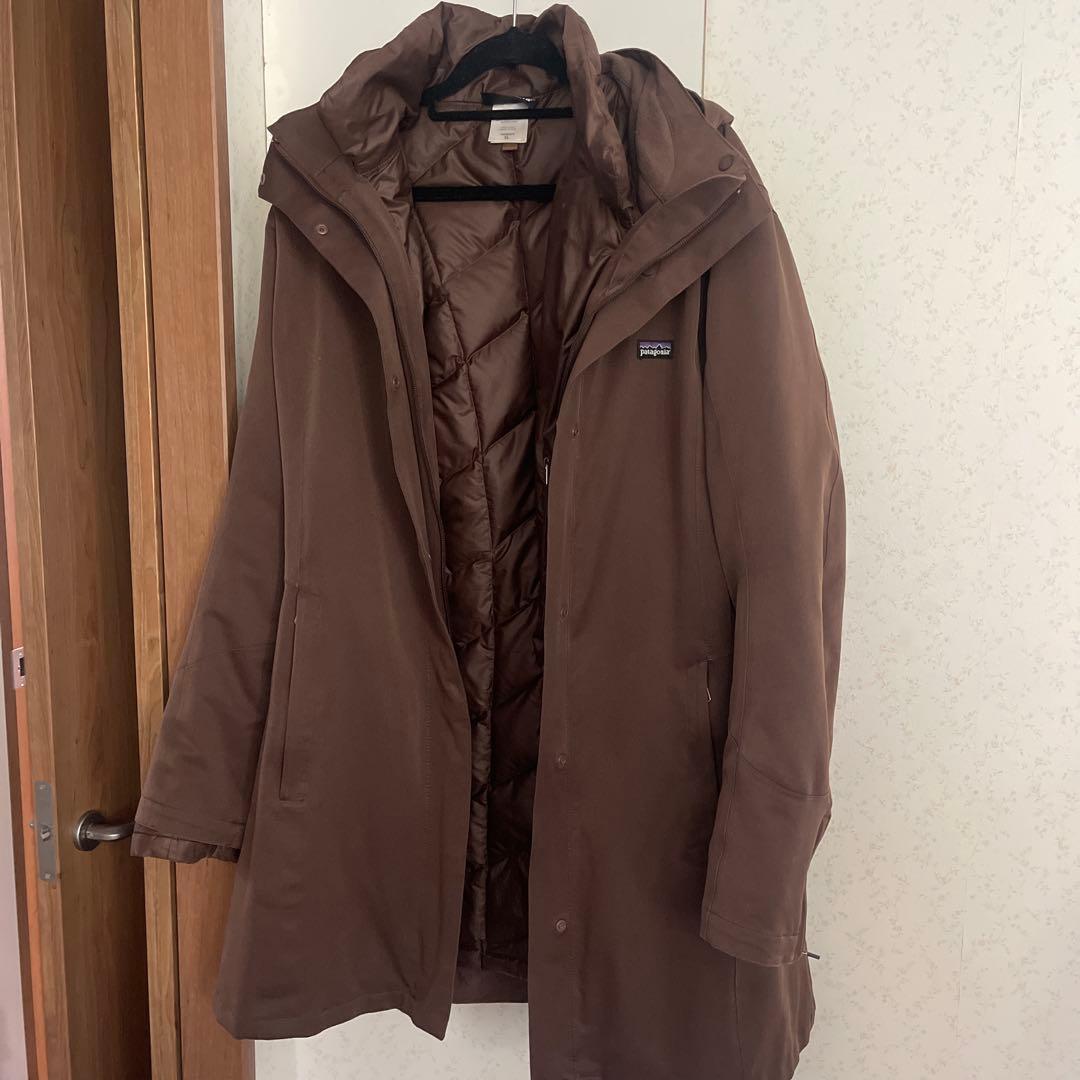 ★値下げpatagonia フード付きダウンコートWOMEN'S XL ブラウン