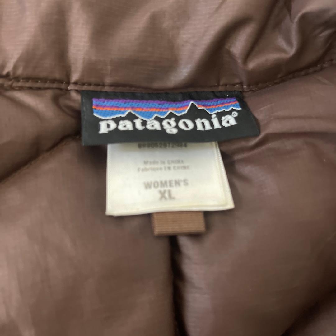 ★値下げpatagonia フード付きダウンコートWOMEN'S XL ブラウン