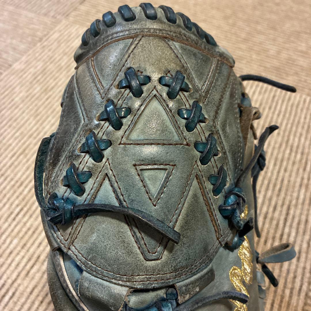 即戦力　ミズノ　野球　硬式　ピッチャーグローブ　ブルー　男性使用　1/18取下