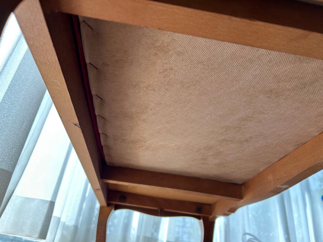 ワインレッド 木製 ソファ 引き出し付き