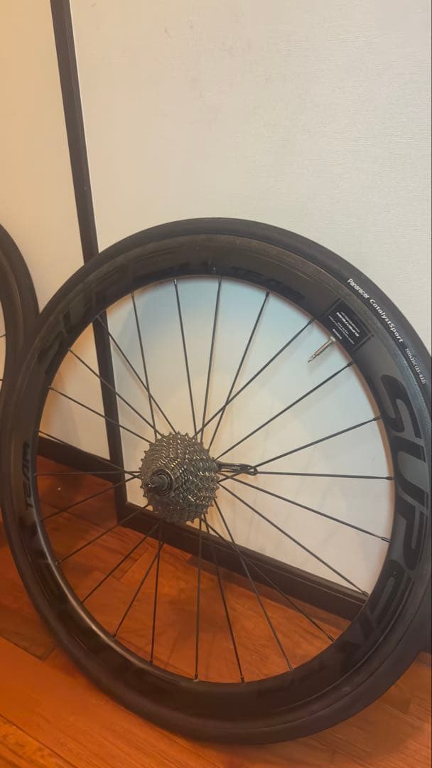 SUPERTEAMカーボンホイール カセット、タイヤ付き