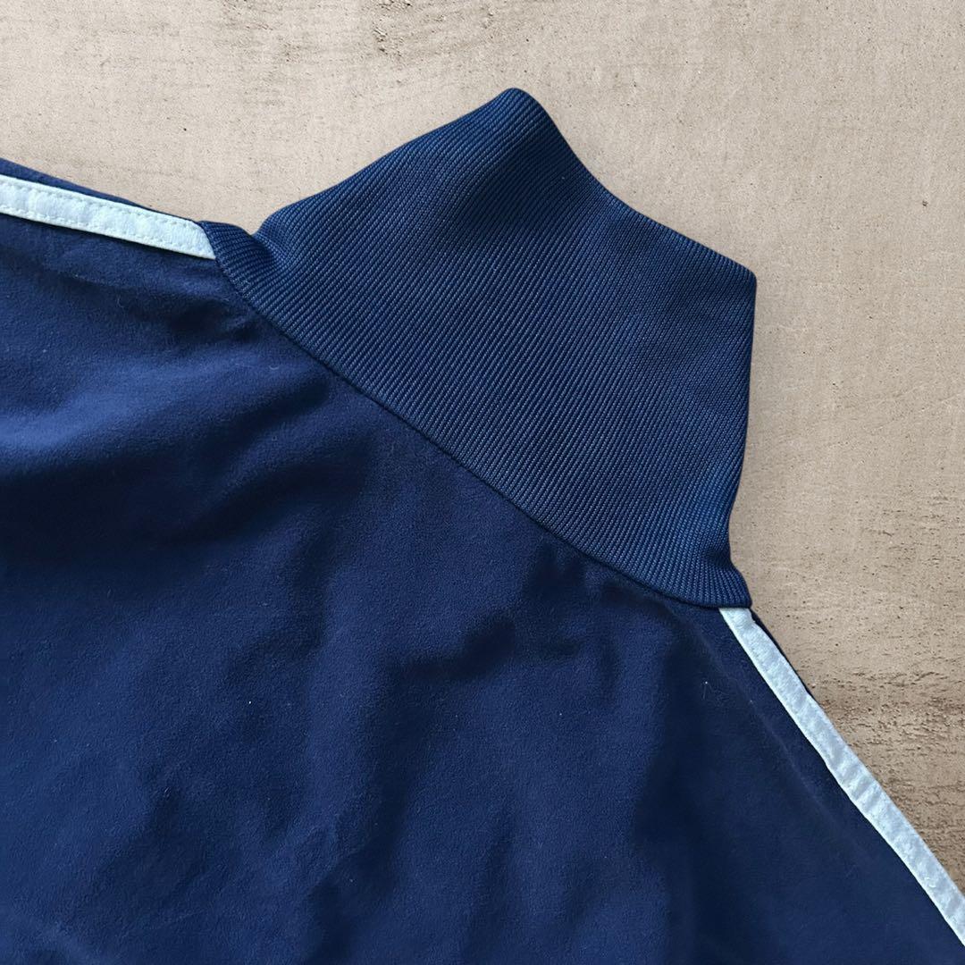 vintage80sアディダスベロアトラックジャケット刺繍ロゴトリコカラー古着