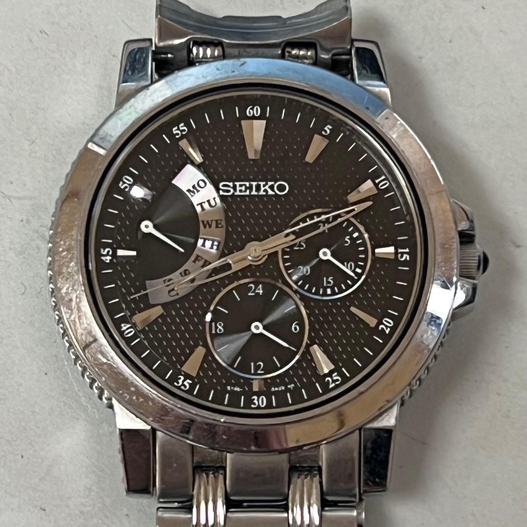 SEIKO セイコー 5Y66-0AA0 デイデイト 黒文字盤 クオーツ 腕時計