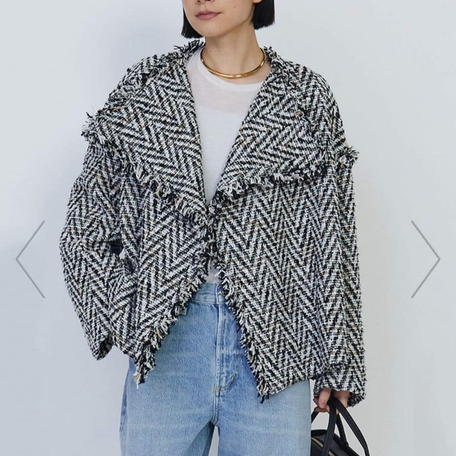 タグ付き 1erArrondissement ヘリンボーンショートブルゾン 38