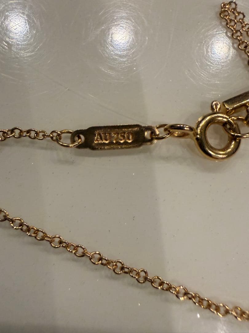 ティファニー　スマイルラージ　ピンクゴールドネックレス