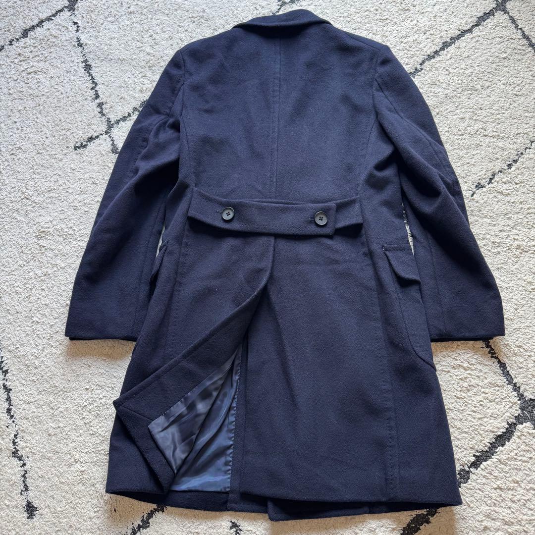 グリーンレーベルリラクシング　ダブルチェスターコート　カシミヤ混　ネイビー　M