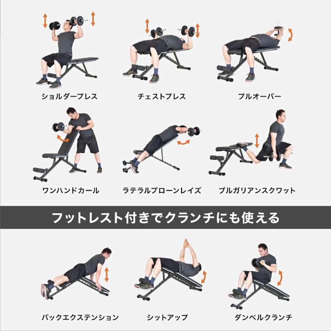可変式ダンベル 折り畳み式ベンチ セット40kg×2個 総重量80kg