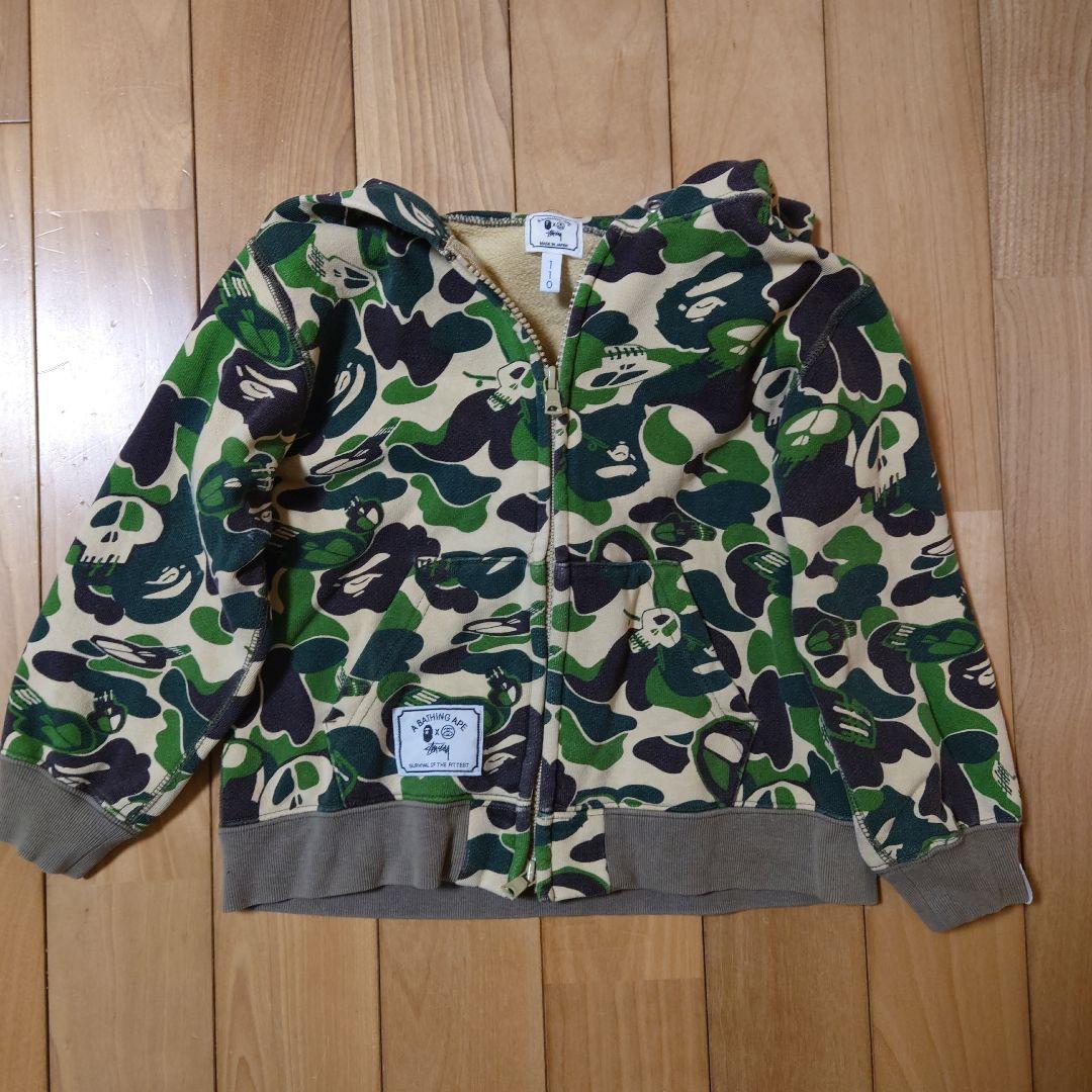 A BATHING APE × STUSSY 110 ダブルジップ パーカー