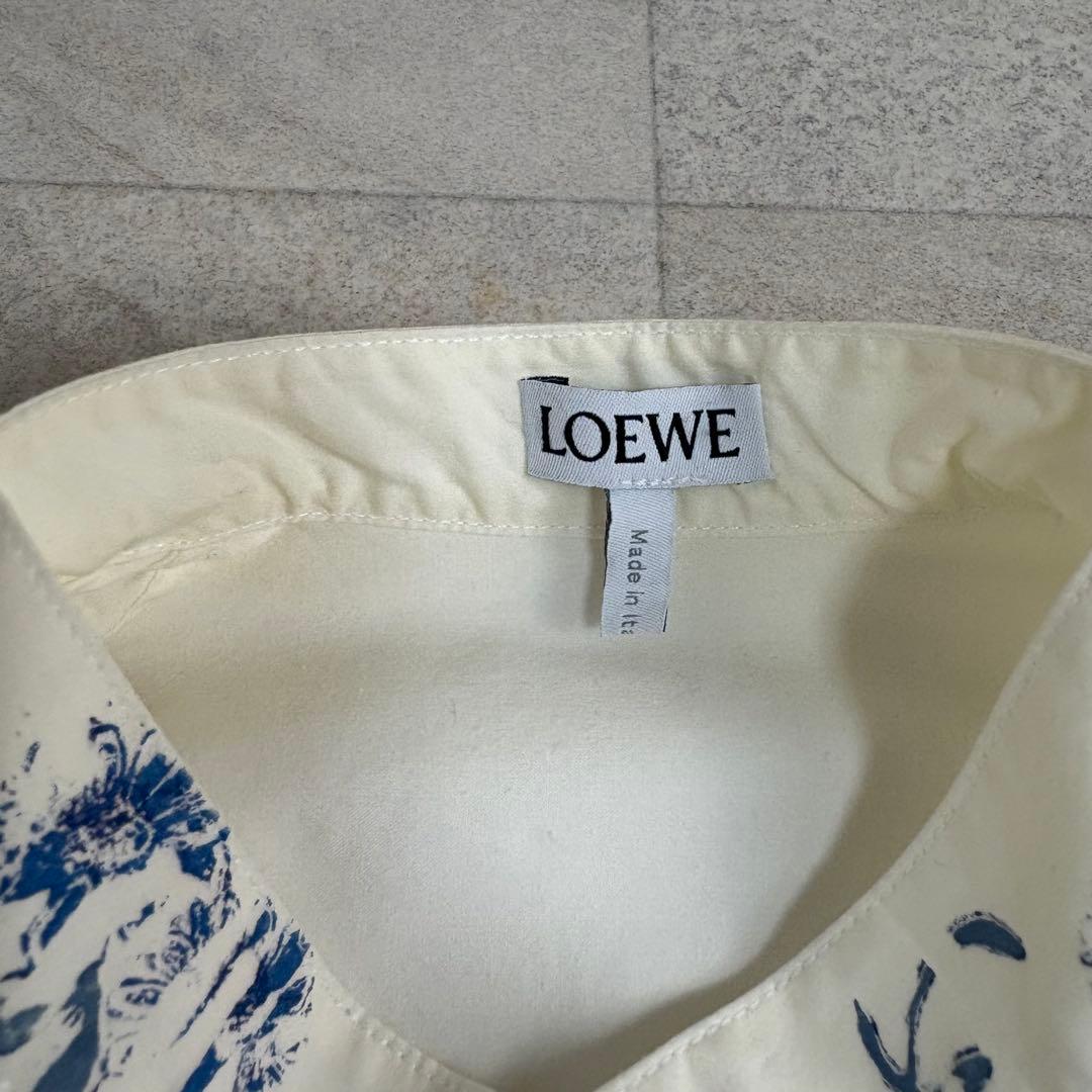 現行タグ✨ロエベ アシンメトリー 変形バンドカラーシャツワンピース 34