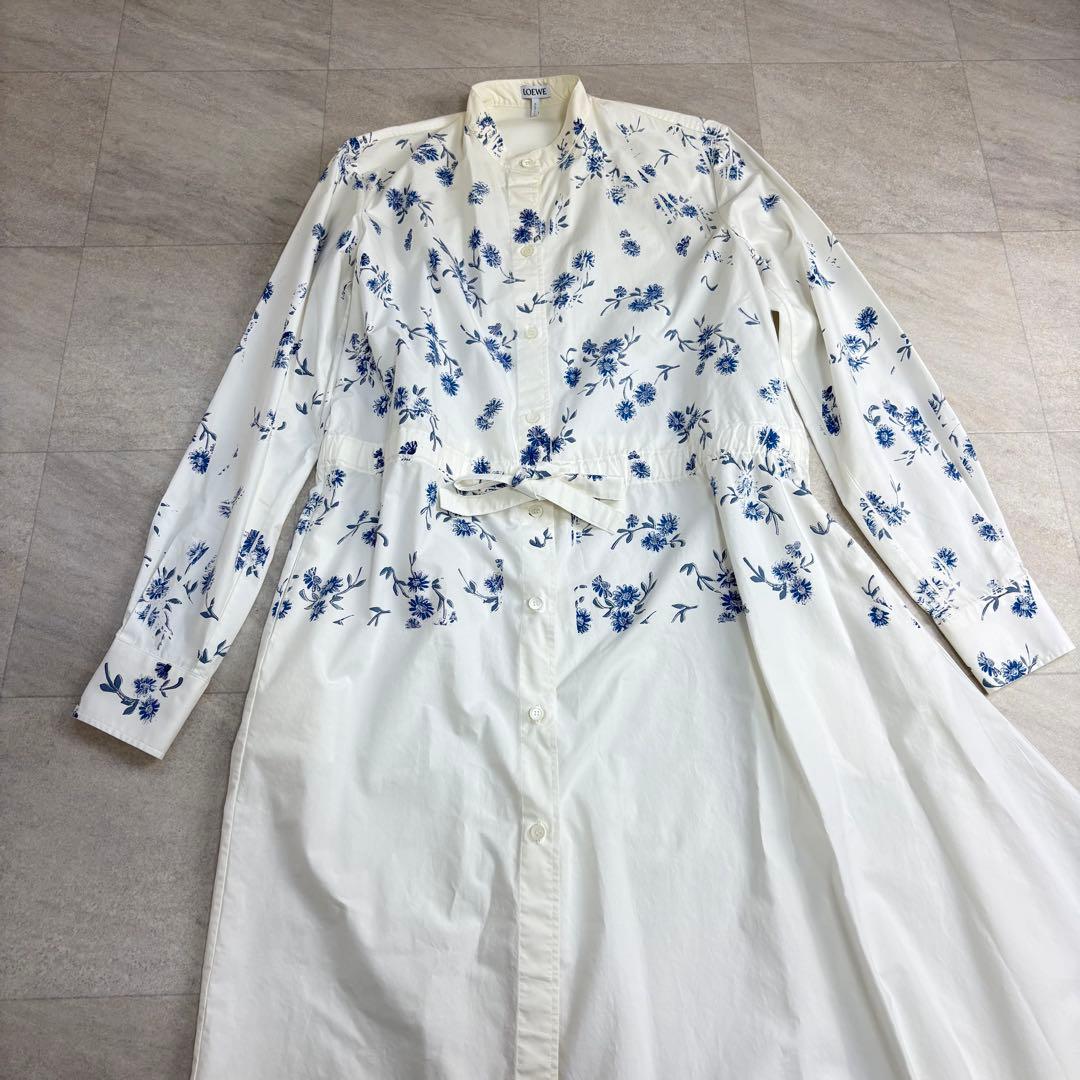 現行タグ✨ロエベ アシンメトリー 変形バンドカラーシャツワンピース 34