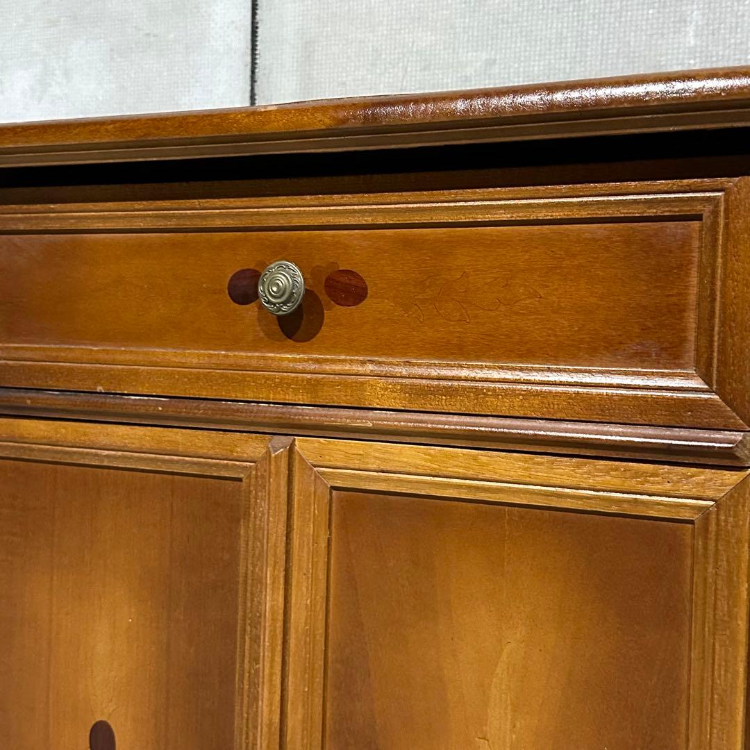 ✦アンティーク調✦象嵌 キャビネット 木製 収納棚 花台 電話台 サイドボード