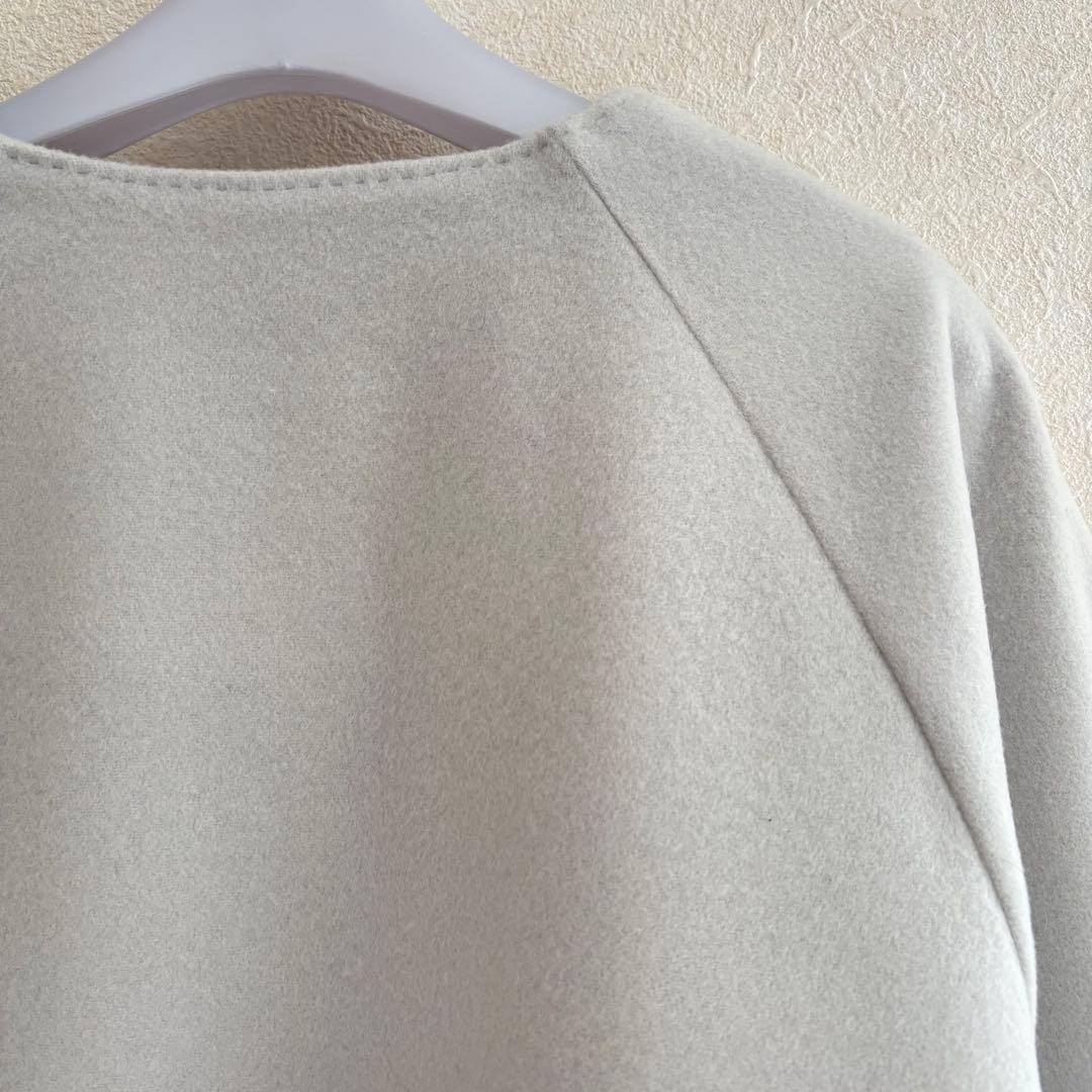 アドーア　ウール　ビーバー　ショート　コート　ノーカラー