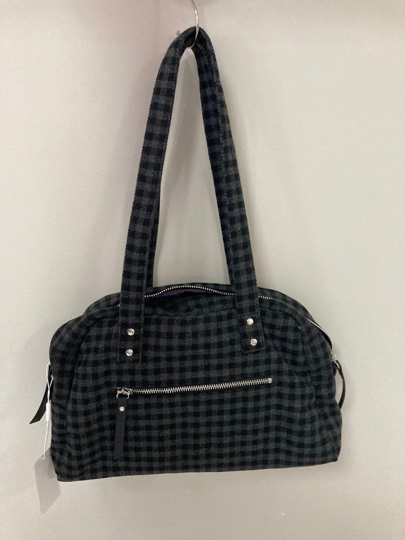 aeae ブラックチェック トートバッグ