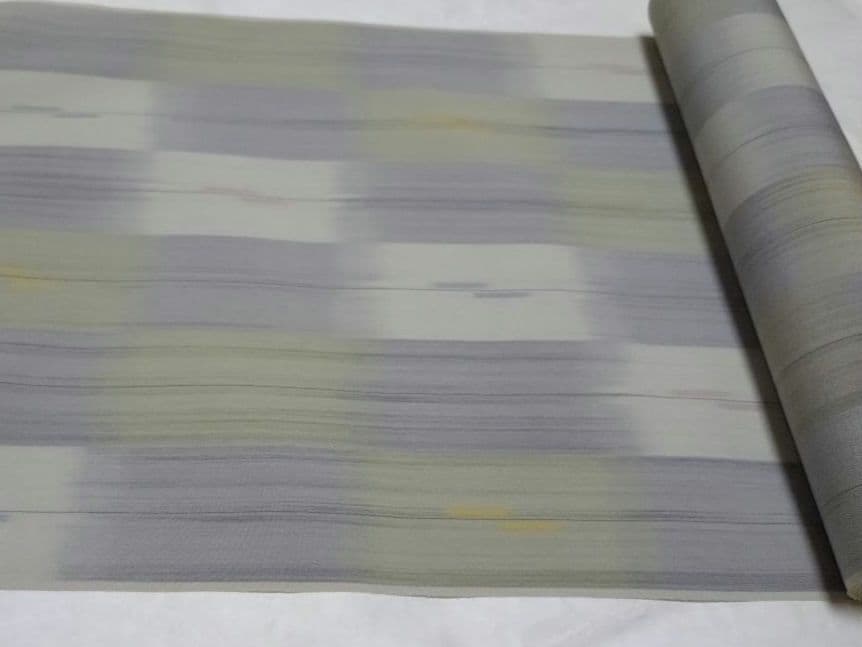 明石ちぢみ　着物反物 　薄紫系　夏、単衣用　リメイク　仕立て練習用