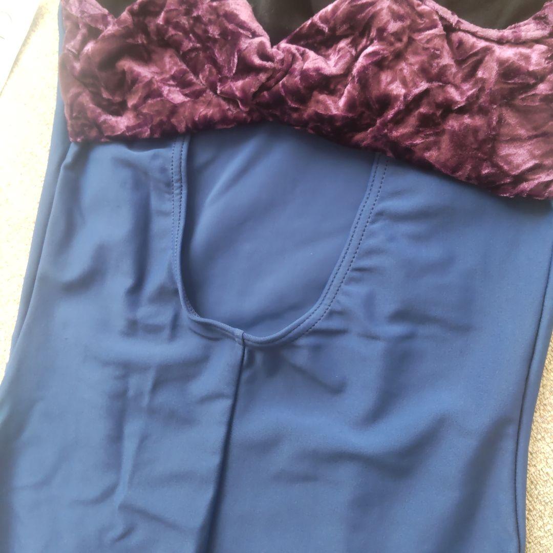 【新品タグ付】Chacott　チャコット　レオタード　青✕紫　ベロア　150