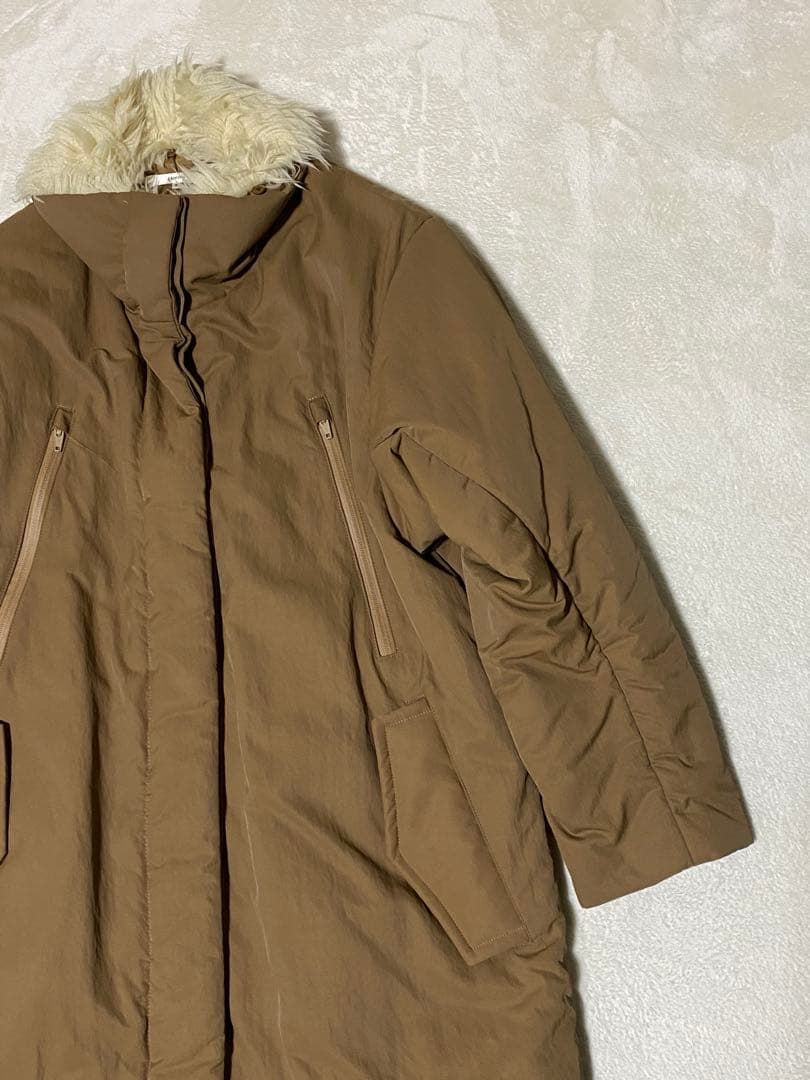 HERATO／へルト　井川遥　パディングロングコート　ファー付き